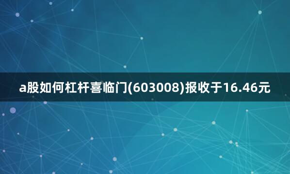a股如何杠杆喜临门(603008)报收于16.46元
