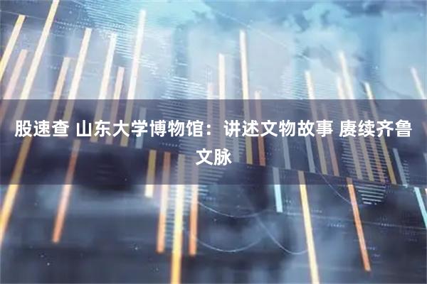股速查 山东大学博物馆：讲述文物故事 赓续齐鲁文脉